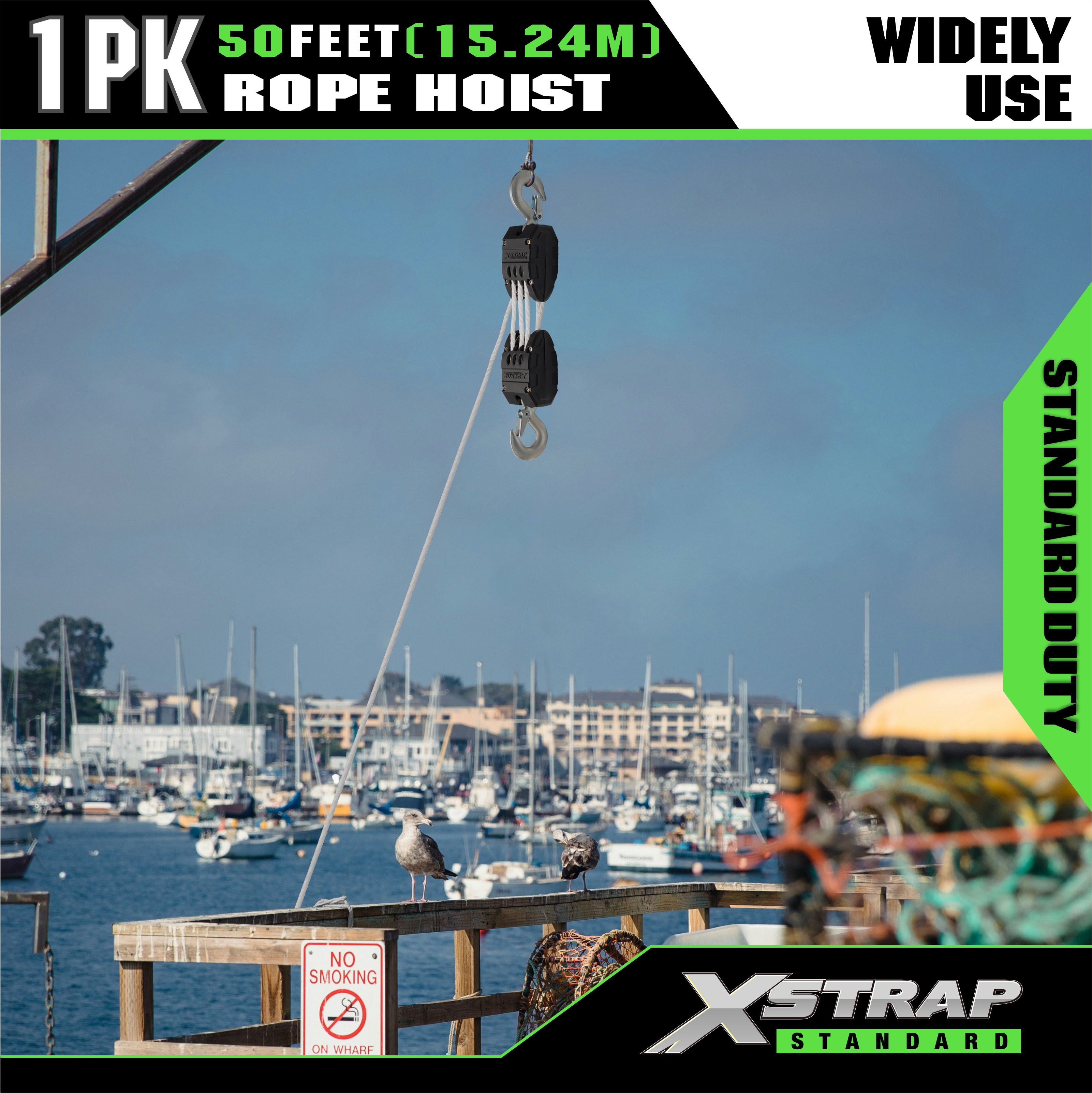 XSTRAP AHLT0003 Weißes Seilzug-Rollensystem mit einer Kapazität von 1000 LB