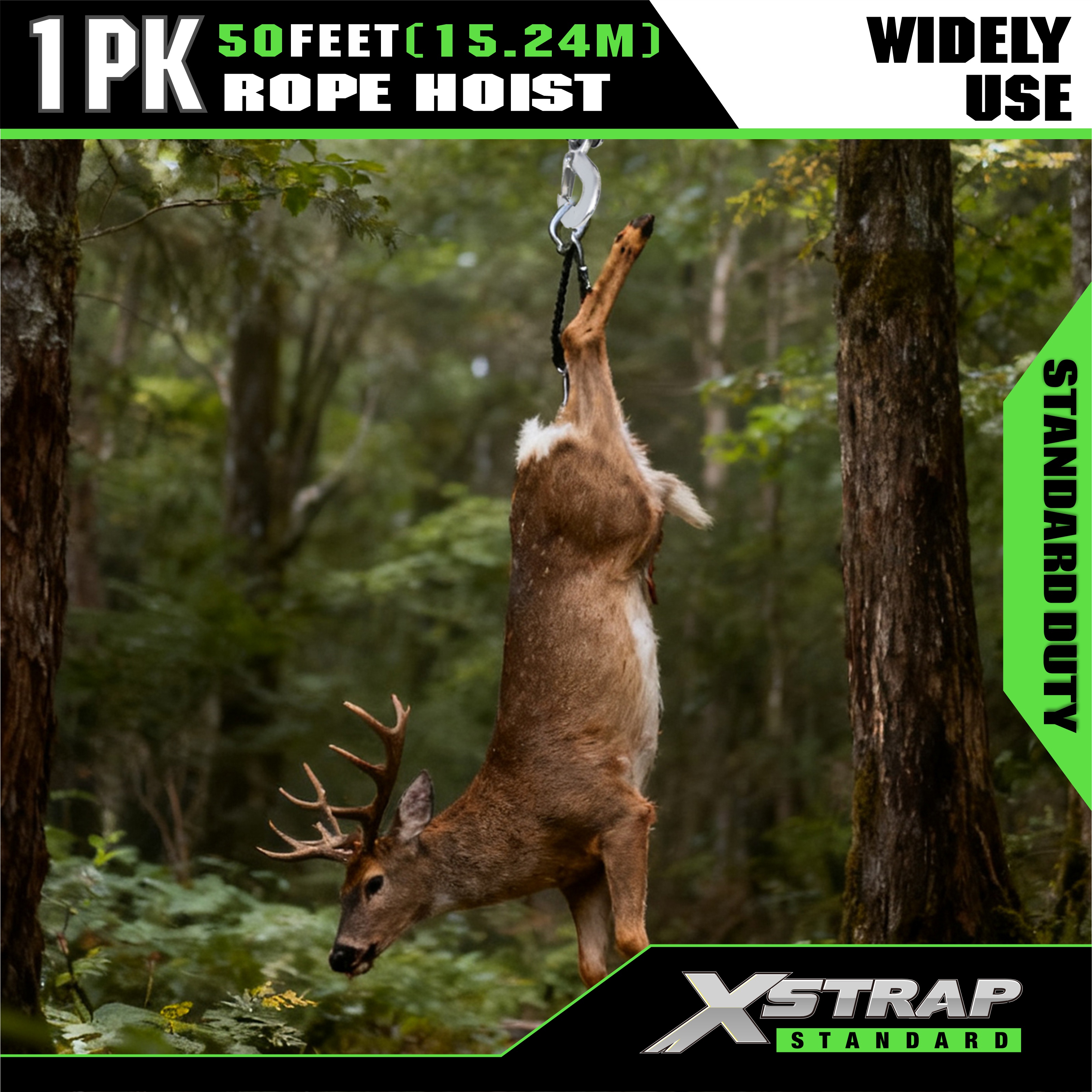 XSTRAP AHLT0003 Weißes Seilzug-Rollensystem mit einer Kapazität von 1000 LB